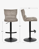 Laden Sie das Bild in den Galerie-Viewer, Höhenverstellbarer Drehbarer Bouclé-Barhocker mit Fußstütze