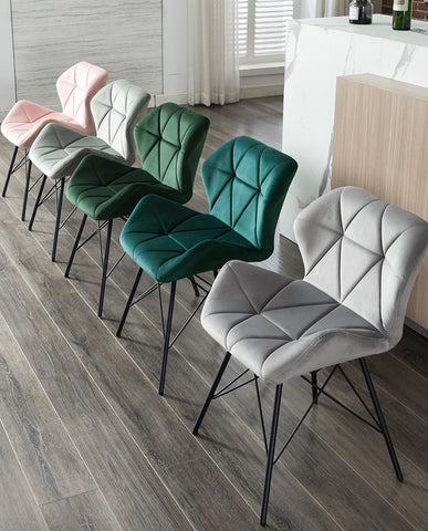 Duhome 2er Set Esszimmerstuhl Stoff Küchenstuhl Metallbeine Konferenzstuhl Besucherstuhl Retro Farbauswahl 622J