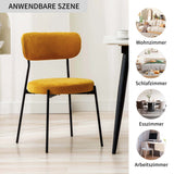 Load image into Gallery viewer, Duhome Esszimmerstühle Küchenstuhl 2er Set Polsterstuhl Wohnzimmerstuhl aus Bouclé Polsterstoff und Metallbeine für Küche Esszimmer Lounge Wohnzimmer Schlafzimmer, Gelb