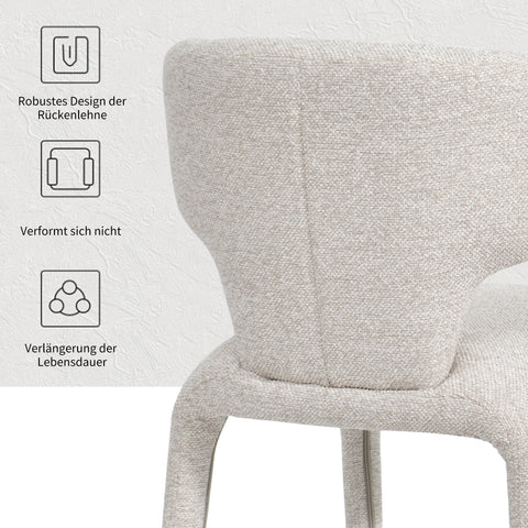 Duhome Essstuhl 2er Set Küchenstuhl Vollbedeckung Bouclé Material Leicht Luxus minimalistischer Stil