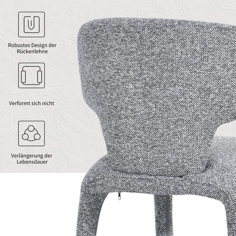 Duhome Essstuhl 2er Set Küchenstuhl Vollbedeckung Bouclé Material Leicht Luxus minimalistischer Stil