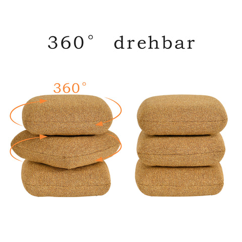 Duhome Sitzhocker aus Bouclé Stoff Ottoman 360° Drehbar Polsterhocker Modern Hocker