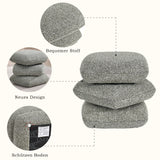 Load image into Gallery viewer, Duhome Sitzhocker aus Bouclé Stoff Ottoman 360° Drehbar Polsterhocker Modern Hocker