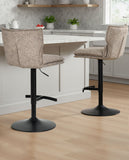 Laden Sie das Bild in den Galerie-Viewer, Höhenverstellbarer Drehbarer Bouclé-Barhocker mit Fußstütze