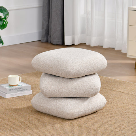 Duhome Sitzhocker aus Bouclé Stoff Ottoman 360° Drehbar Polsterhocker Modern Hocker