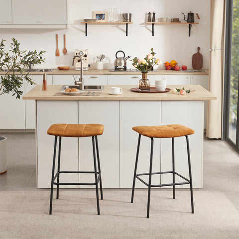 Duhome 2x Barhocker Barstuhl Gestell aus Metall Tresenhocker gepolstert Sitzhöhe 71 cm 5298D1