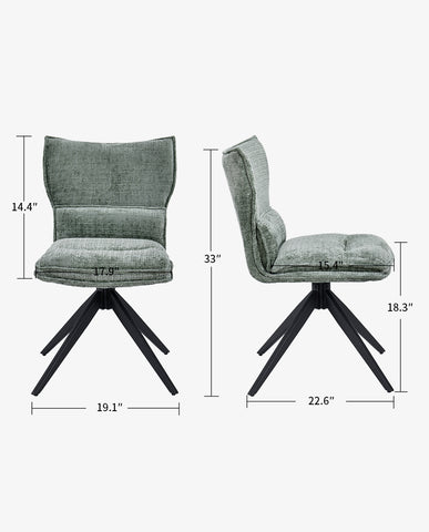 Duhome Drehbarer Chenille-Polsterstuhl mit 360°-Rotation und automatischer Rückstellung