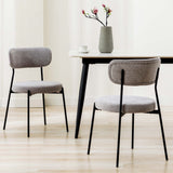 Load image into Gallery viewer, Duhome Esszimmerstühle Küchenstuhl 2er Set Polsterstuhl Wohnzimmerstuhl aus Bouclé Polsterstoff und Metallbeine für Küche Esszimmer Lounge Wohnzimmer Schlafzimmer, Gelb