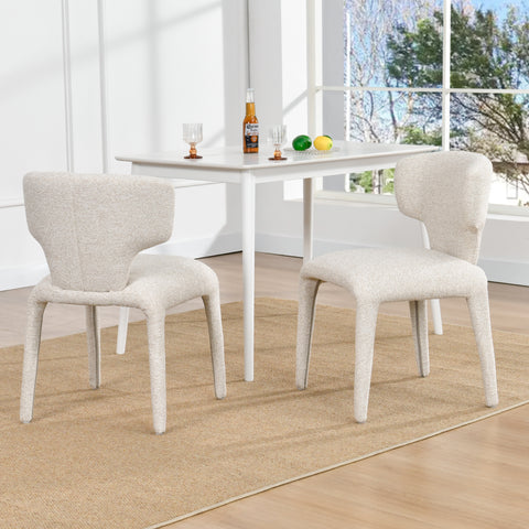 Duhome Essstuhl 2er Set Küchenstuhl Vollbedeckung Bouclé Material Leicht Luxus minimalistischer Stil