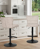 Laden Sie das Bild in den Galerie-Viewer, Höhenverstellbarer Drehbarer Bouclé-Barhocker mit Fußstütze