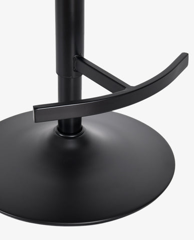 Höhenverstellbarer Drehbarer Bouclé-Barhocker mit Fußstütze