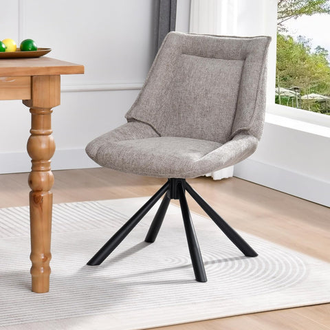 Duhome Esszimmerstuhl, Chenille-Stoff, 180° drehbar