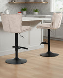 Laden Sie das Bild in den Galerie-Viewer, Höhenverstellbarer Drehbarer Bouclé-Barhocker mit Fußstütze