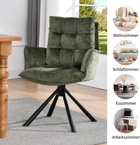 Duhome 180° drehbarer Esszimmerstuhl mit automatischer Liegefunktion