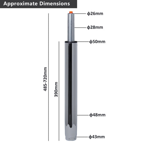 Duhome Gasdruckfeder Gasfeder Gas lift Höhenverstellung für Stühle bis 180 kg Größenauswahl
