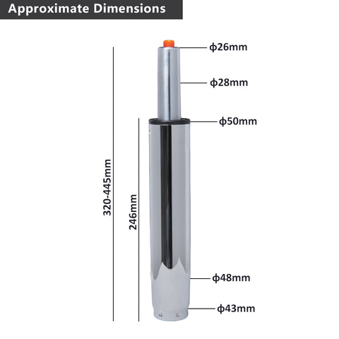 Duhome Gasdruckfeder Gasfeder Gas lift Höhenverstellung für Stühle bis 180 kg Größenauswahl