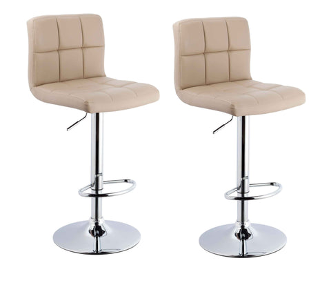 Duhome Barhocker 2x Barstuhl Kunstleder oder Stoff Tresenhocker Bar Sessel gut gepolstert höhenverstellbar mit Lehne eckig 451Y