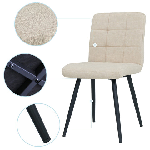 2er Set Esszimmerstuhl aus Stoff Samt Farbauswahl Stuhl Retro Design Polsterstuhl mit Rückenlehne Metallbeine Duhome 8043B