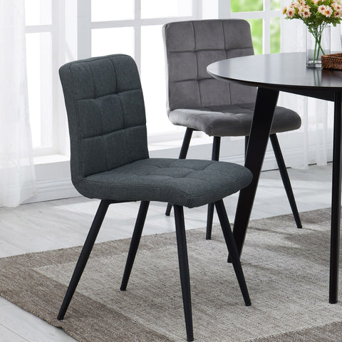 2er Set Esszimmerstuhl aus Stoff Samt Farbauswahl Stuhl Retro Design Polsterstuhl mit Rückenlehne Metallbeine Duhome 8043B