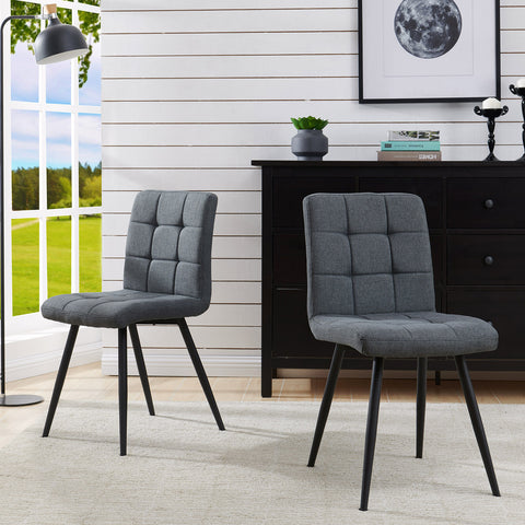 2er Set Esszimmerstuhl aus Stoff Samt Farbauswahl Stuhl Retro Design Polsterstuhl mit Rückenlehne Metallbeine Duhome 8043B