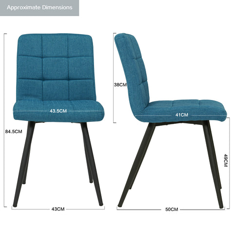 2er Set Esszimmerstuhl aus Stoff Samt Farbauswahl Stuhl Retro Design Polsterstuhl mit Rückenlehne Metallbeine Duhome 8043B