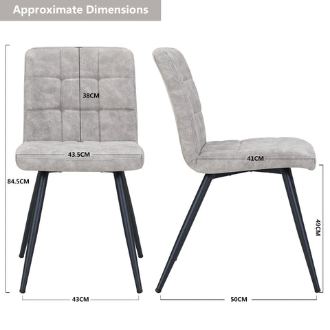 2er Set Esszimmerstuhl aus Stoff Samt Farbauswahl Stuhl Retro Design Polsterstuhl mit Rückenlehne Metallbeine Duhome 8043B