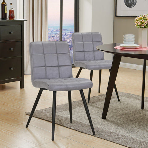 2er Set Esszimmerstuhl aus Stoff Samt Farbauswahl Stuhl Retro Design Polsterstuhl mit Rückenlehne Metallbeine Duhome 8043B