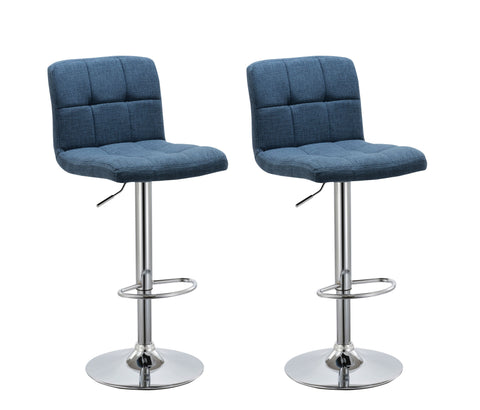 Duhome Barhocker 2x Barstuhl Kunstleder oder Stoff Tresenhocker Bar Sessel gut gepolstert höhenverstellbar mit Lehne eckig 451Y