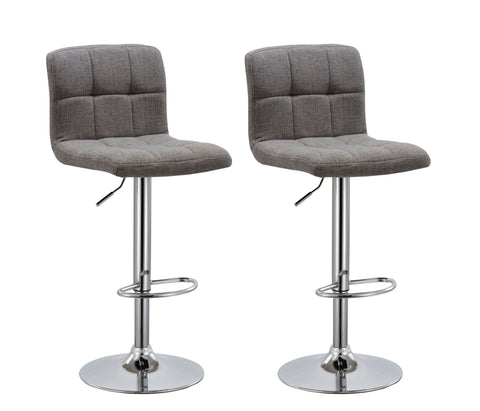 Duhome Barhocker 2x Barstuhl Kunstleder oder Stoff Tresenhocker Bar Sessel gut gepolstert höhenverstellbar mit Lehne eckig 451Y