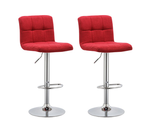 Duhome Barhocker 2x Barstuhl Kunstleder oder Stoff Tresenhocker Bar Sessel gut gepolstert höhenverstellbar mit Lehne eckig 451Y