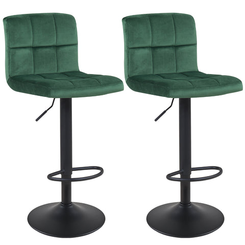 Duhome Barhocker 2x Barstuhl Kunstleder oder Stoff Tresenhocker Bar Sessel gut gepolstert höhenverstellbar mit Lehne eckig 451Y