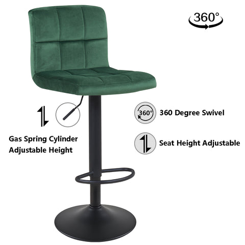 Duhome Barhocker 2x Barstuhl Kunstleder oder Stoff Tresenhocker Bar Sessel gut gepolstert höhenverstellbar mit Lehne eckig 451Y