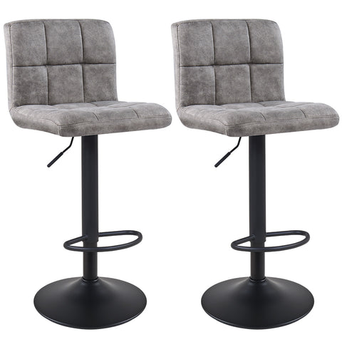 Duhome Barhocker 2x Barstuhl Kunstleder oder Stoff Tresenhocker Bar Sessel gut gepolstert höhenverstellbar mit Lehne eckig 451Y