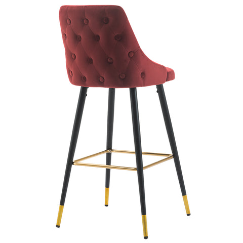 2x Barhocker Barstuhl aus Stoff Samt Gestell aus Metall Tresenhocker Bar Sessel gut gepolstert mit Lehne Farbauswahl Duhome 5170G