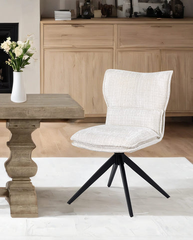 Duhome Drehbarer Chenille-Polsterstuhl mit 360°-Rotation und automatischer Rückstellung