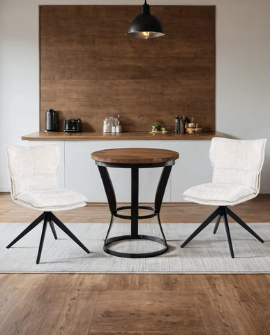 Duhome Drehbarer Chenille-Polsterstuhl mit 360°-Rotation und automatischer Rückstellung