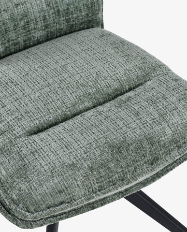 Duhome Drehbarer Chenille-Polsterstuhl mit 360°-Rotation und automatischer Rückstellung