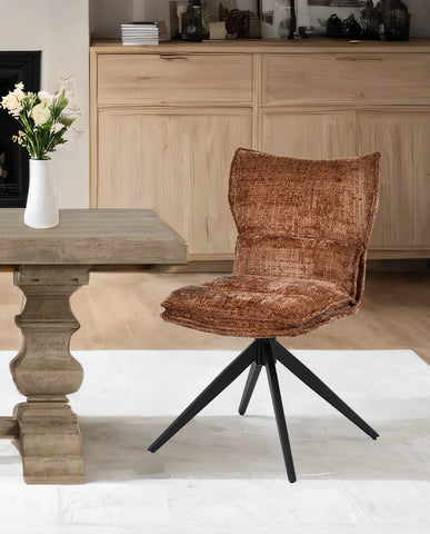 Duhome Drehbarer Chenille-Polsterstuhl mit 360°-Rotation und automatischer Rückstellung