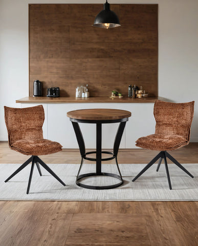 Duhome Drehbarer Chenille-Polsterstuhl mit 360°-Rotation und automatischer Rückstellung