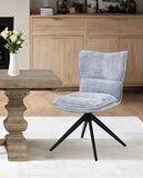 Load image into Gallery viewer, Duhome Drehbarer Chenille-Polsterstuhl mit 360°-Rotation und automatischer Rückstellung