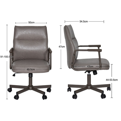 Höhenverstellbarer Bürostuhl mit 360°-Drehung aus PVC