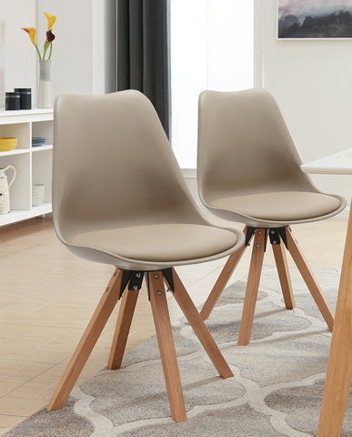 Duhome 2er Set Stuhl Esszimmerstühle Küchenstühle Farbauswahl mit Holzbeinen Sitzkissen Esszimmerstuhl Retro 518M