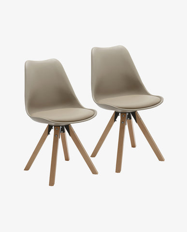 Duhome 2er Set Stuhl Esszimmerstühle Küchenstühle Farbauswahl mit Holzbeinen Sitzkissen Esszimmerstuhl Retro 518M