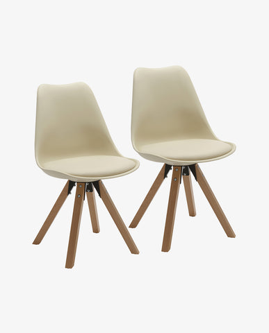 Duhome 2er Set Stuhl Esszimmerstühle Küchenstühle Farbauswahl mit Holzbeinen Sitzkissen Esszimmerstuhl Retro 518M