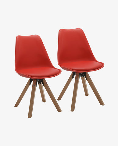 Duhome 2er Set Stuhl Esszimmerstühle Küchenstühle Farbauswahl mit Holzbeinen Sitzkissen Esszimmerstuhl Retro 518M