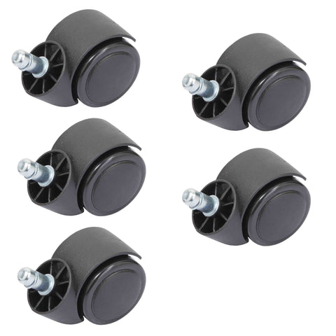 Duhome Stuhlrollen Hartboden Rollen Bürostuhlrollen Stift 11 mm, 5er Set Rollen