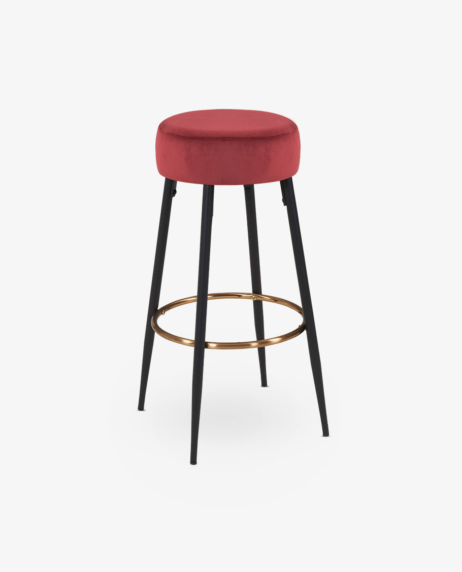 2x Barhocker rund Barstuhl aus Stoff Samt Gestell aus Metall Tresenhocker gut gepolstert Sitzhöhe 80 cm Farbauswahl Duhome 5168A