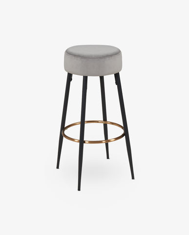 2x Barhocker rund Barstuhl aus Stoff Samt Gestell aus Metall Tresenhocker gut gepolstert Sitzhöhe 80 cm Farbauswahl Duhome 5168A