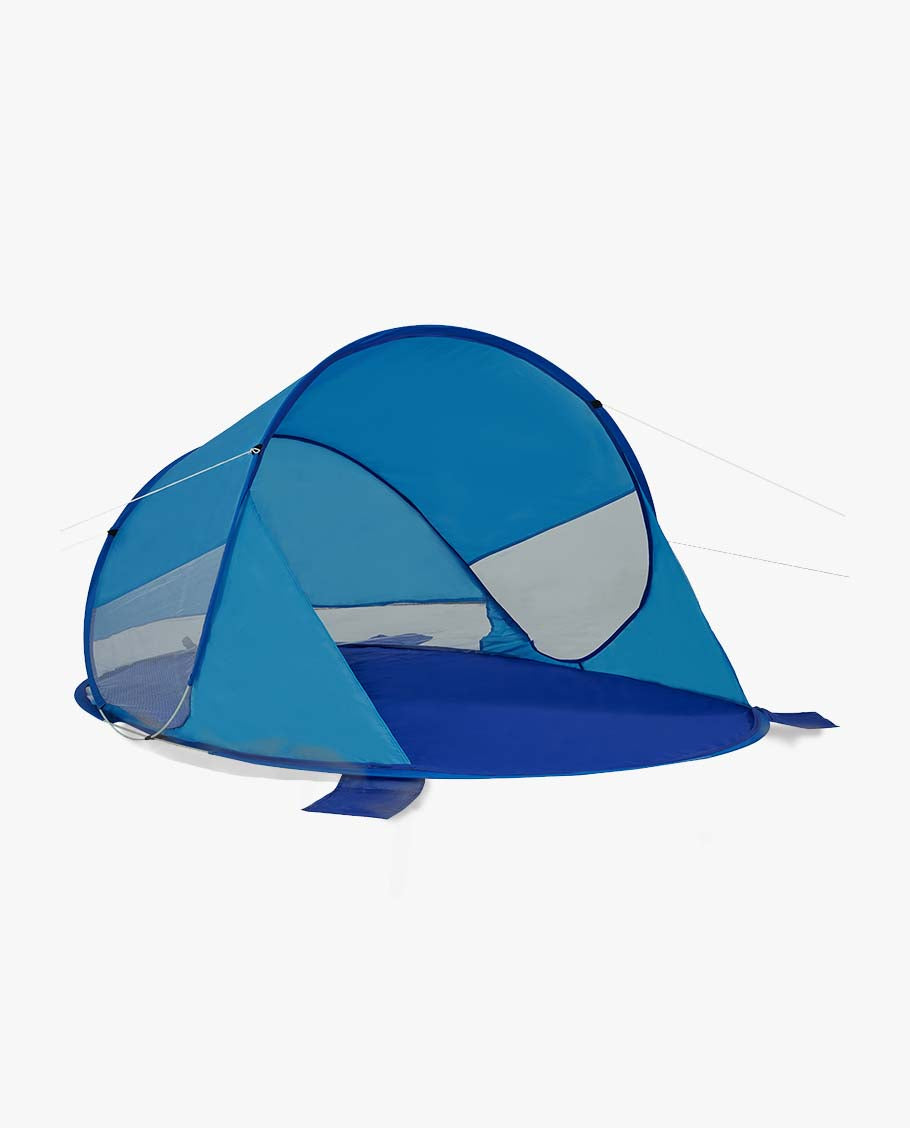 Strandmuschel Pop Up Strandzelt Blau Polyester blitzschneller Aufbau Wetter- und Sichtschutz Duhome BT-006