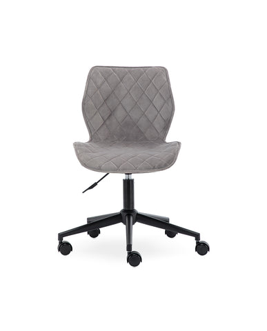 Drehstuhl aus edlem Samtstoff Grau Rollhocker Bürostuhl Stoff Höhenverstellung Schreibtischstuhl drehbar Farbauswahl Duhome 5180W